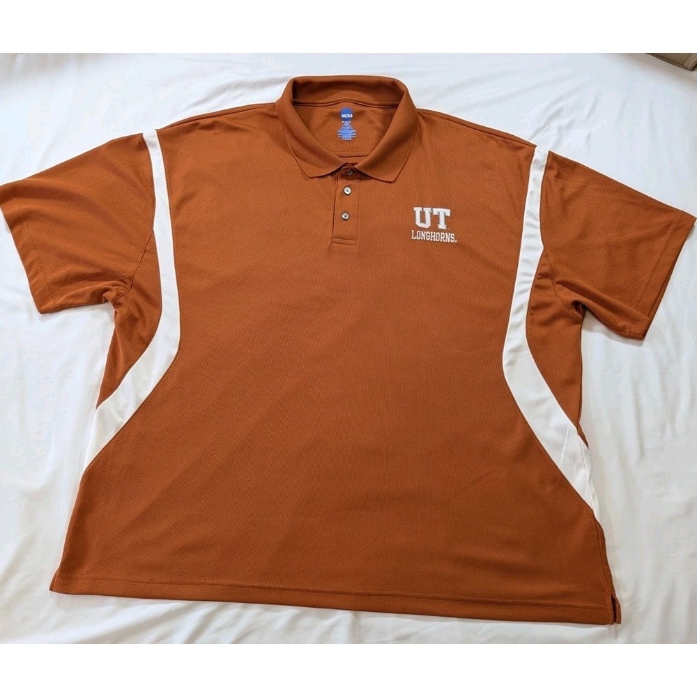 University Of Texas Longhorns NCAA Brand Polo Shirt Burnt Orange Men's 2XL